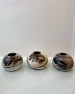 Wayne Galloway 'Horsehair Feather Naked Raku Orb'