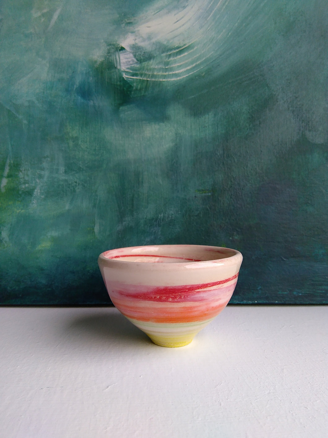 Leonie MacMillan 'Little Stripy Bowl' (Red, Orange, Yellow)