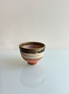 Leonie Macmillan 'Little Stripy Bowl' (Pink, Orange and Brown)