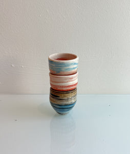 Leonie Macmillan 'Stripy Egg Cup' (Blue and Black)