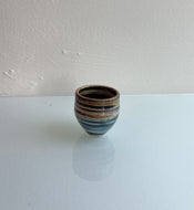 Leonie Macmillan 'Stripy Egg Cup' (Blue and Brown)