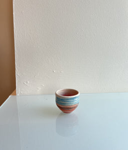 Leonie Macmillan 'Stripy Egg Cup' (Red and Light Blue)